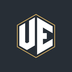 Modern Luxury Letter Monogram Logo with Polygon Frame Design
