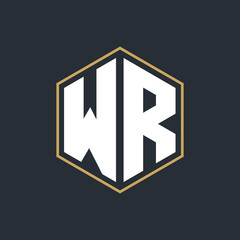 Modern Luxury Letter Monogram Logo with Polygon Frame Design
