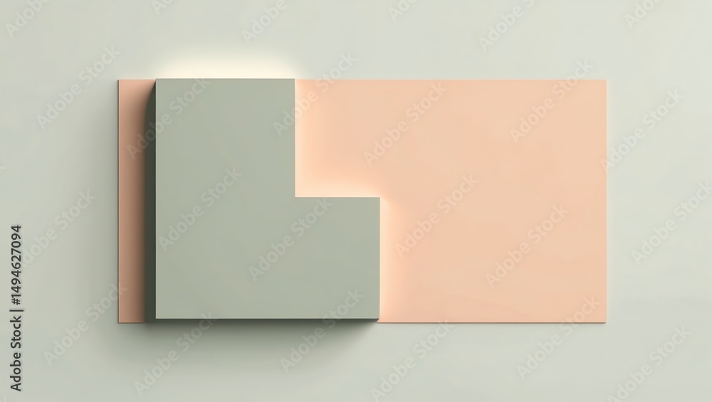 Poster abstract arrangement with pastel colors and geometric shapes creating visual harmony