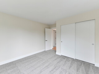 Modern residential empty bedroom interior