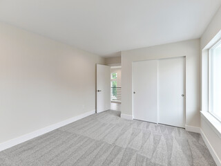 Modern residential empty bedroom interior