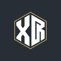 Modern Luxury Letter Monogram Logo with Polygon Frame Design
