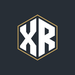 Modern Luxury Letter Monogram Logo with Polygon Frame Design
