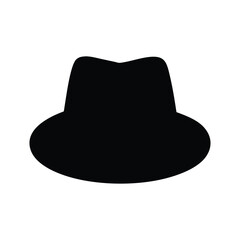 Simple Silhouette of a Classic Fedora Hat