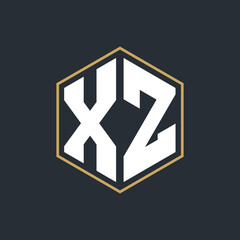 Modern Luxury Letter Monogram Logo with Polygon Frame Design
