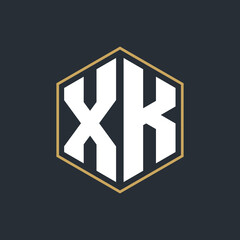 Modern Luxury Letter Monogram Logo with Polygon Frame Design
