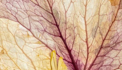 Obraz premium Captivating leaf veins close-up nature macro photography serene environment detailed view botanical artistry