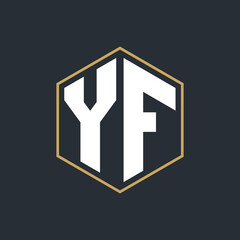 Modern Luxury Letter Monogram Logo with Polygon Frame Design
