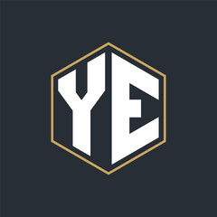 Modern Luxury Letter Monogram Logo with Polygon Frame Design
