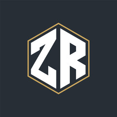 Modern Luxury Letter Monogram Logo with Polygon Frame Design
