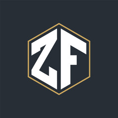 Modern Luxury Letter Monogram Logo with Polygon Frame Design
