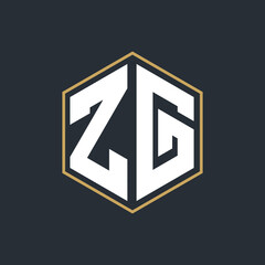 Modern Luxury Letter Monogram Logo with Polygon Frame Design
