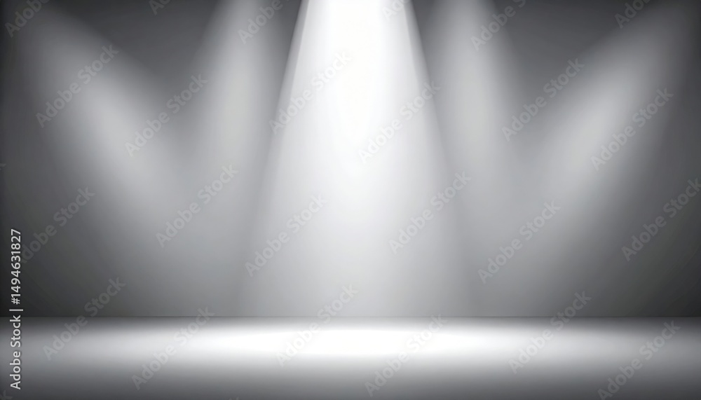 Poster illuminated stage setup for performances studio digital art minimalist centered view ambiance creati