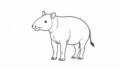 Simple line drawing of a young mammal.