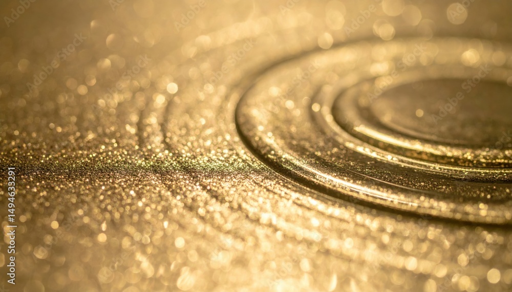 Poster rippling gold water patterns abstract art close-up textured surface calm atmosphere visual serenity