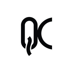 QC monogram logo design letter text name symbol monochrome logotype alphabet character simple logo