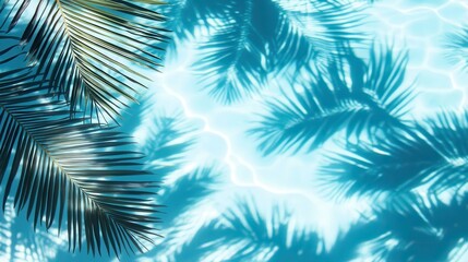 Tranquil Poolside Palm Shadows Summer Serenity
