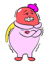 Naklejka premium kidney get sick cartoon illustration