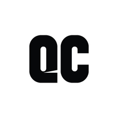 QC monogram logo design letter text name symbol monochrome logotype alphabet character simple logo
