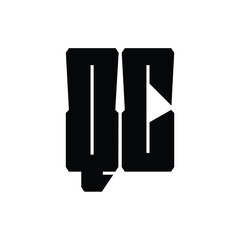 QC monogram logo design letter text name symbol monochrome logotype alphabet character simple logo