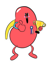 kidney get first place cartoon illustration 