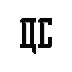 QC monogram logo design letter text name symbol monochrome logotype alphabet character simple logo