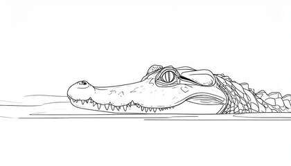 Simple line drawing of a crocodile's head and upper body.