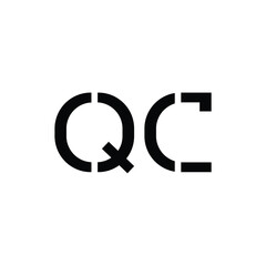 QC monogram logo design letter text name symbol monochrome logotype alphabet character simple logo