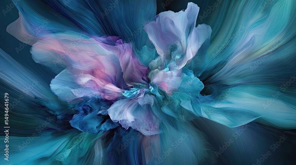 Poster abstract dynamic design of flowing colors.