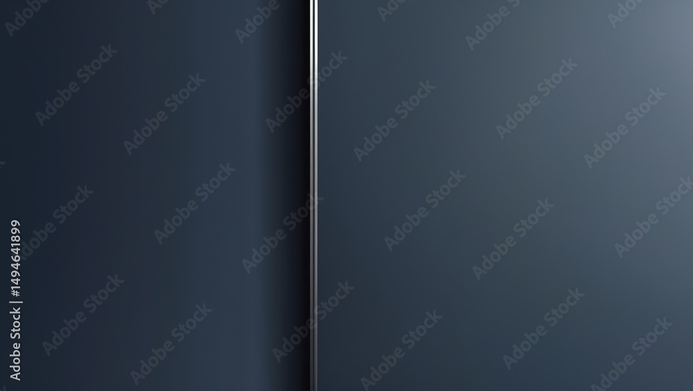 Poster dark blue gradient background with a thin metallic vertical line design