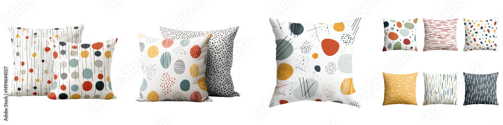 Aufkleber a collection of patterned throw pillows and cushions long title this image showcases a diverse colle