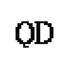 Obraz premium QD monogram logo design letter text name symbol monochrome logotype alphabet character simple logo