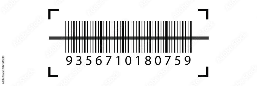Poster art & simple barcode icon. ean-13 bar code isolated on white background. barcode icon for selling, p