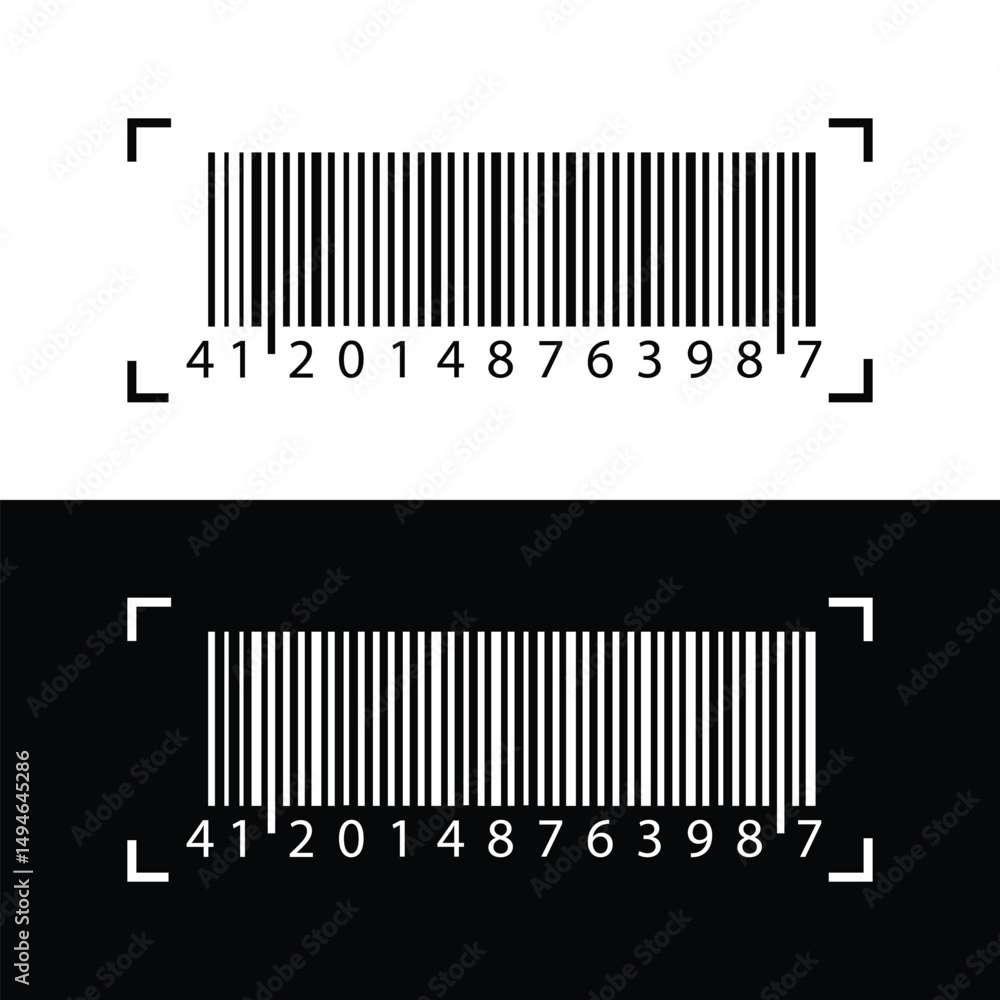 Aufkleber art & simple barcode icon. ean-13 bar code isolated on white background. barcode icon for selling, p
