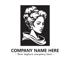 Head of queen logo company design vector illustration