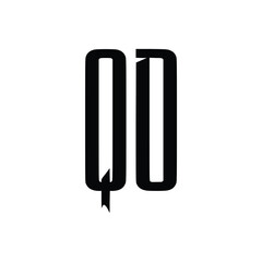 QD monogram logo design letter text name symbol monochrome logotype alphabet character simple logo