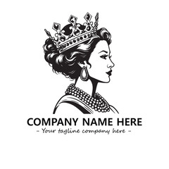 Head of queen logo company design vector illustration