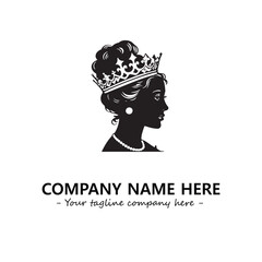 Head of queen logo company design vector illustration