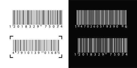 Simple barcode icon set. Barcode product distribution icon for apps and website UI designs. Dummy Barcode icon. barcode icon for selling, shopping.