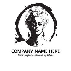 Head of queen logo company design vector illustration