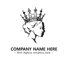 Head of queen logo company design vector illustration