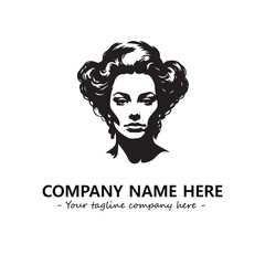 Head of queen logo company design vector illustration