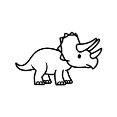 Simple dinosaur Triceratops Icon 