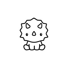 Simple dinosaur Triceratops Icon 