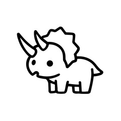 Simple dinosaur Triceratops Icon 
