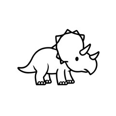 Simple dinosaur Triceratops Icon 