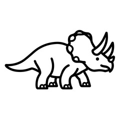 Simple dinosaur Triceratops Icon 