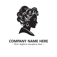 Head of queen logo company design vector illustration