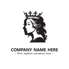 Head of queen logo company design vector illustration