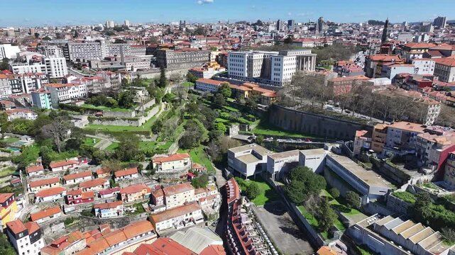 Park Of Virtues At Porto In Porto District Portugal. Leisure Park Landscape. Cultural Heritage. Nature Scenery. Park Of Virtues At Porto In Portugal. Tourism Landmark.